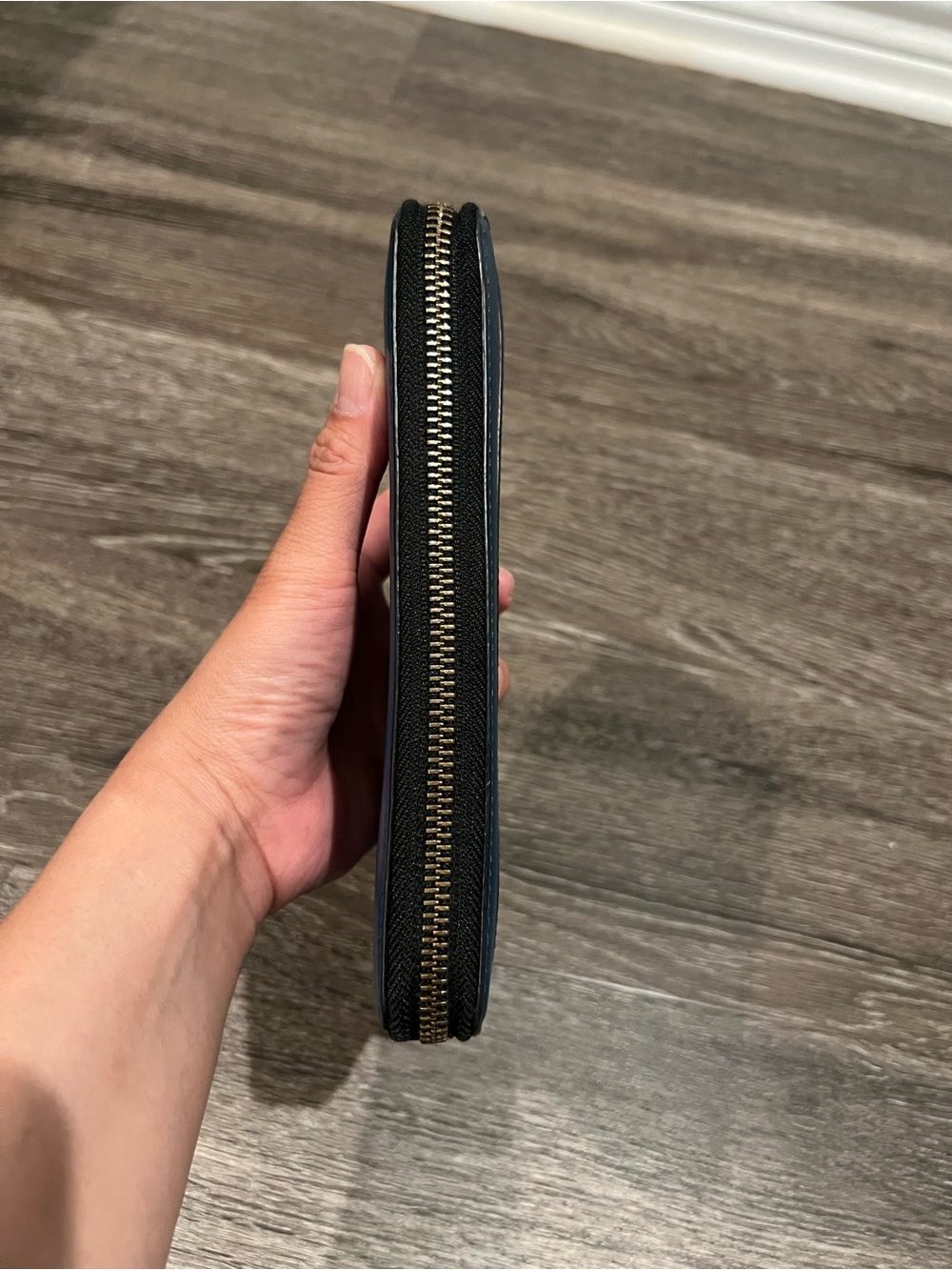 Coach F75222 Zip-Around Perforated Leather Wallet in Blue - Picture 9 of 16